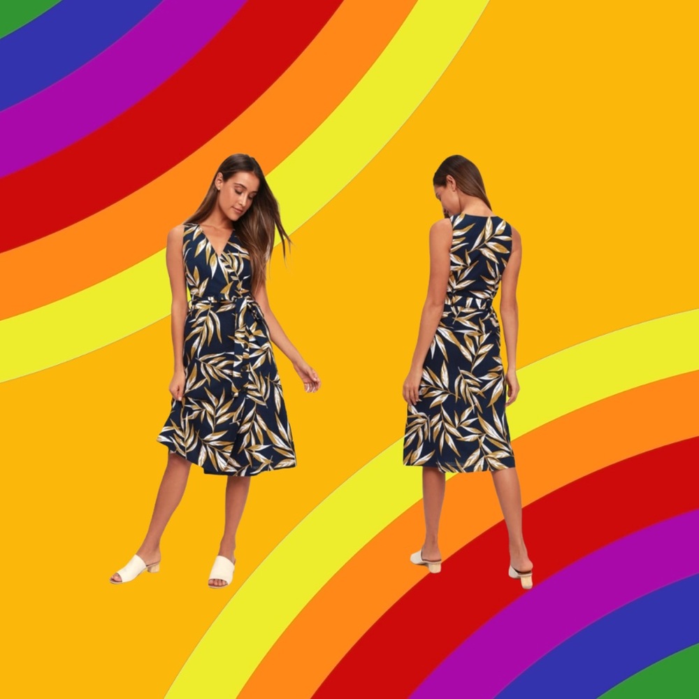 J.O.A. BUTTON-UP WRAP MIDI DRESS